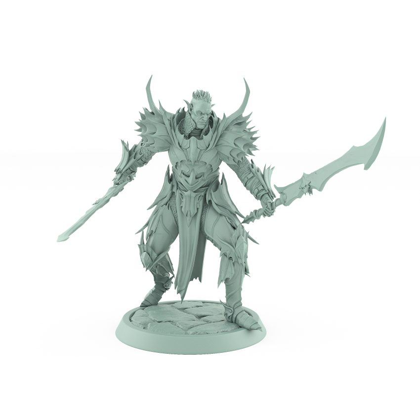 draven evernight charging with sword vampire fantasy miniature undead knight sculpt