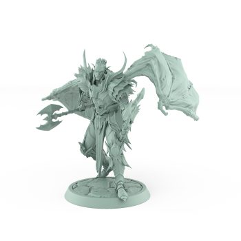 draven evernight vampire charging with axe and wings fantasy undead miniature sculpt