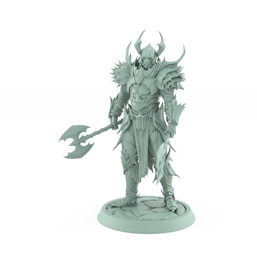 vampire lord draven evernight chief helm resin miniature gothic undead dual axe