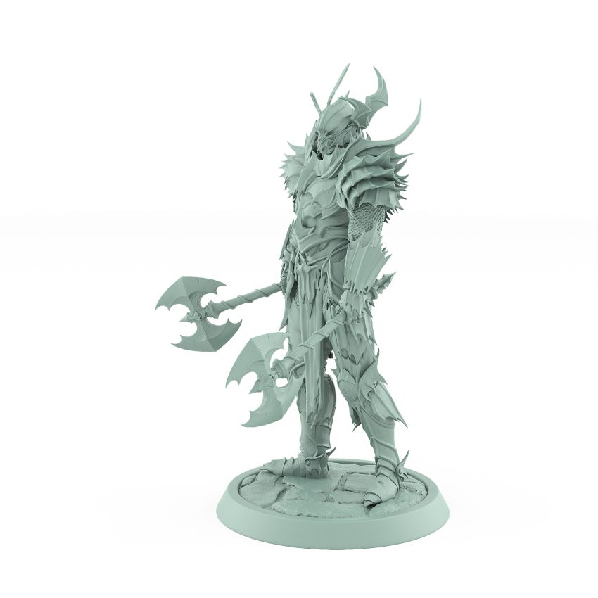 vampire lord draven evernight chief helm resin miniature gothic undead dual axe