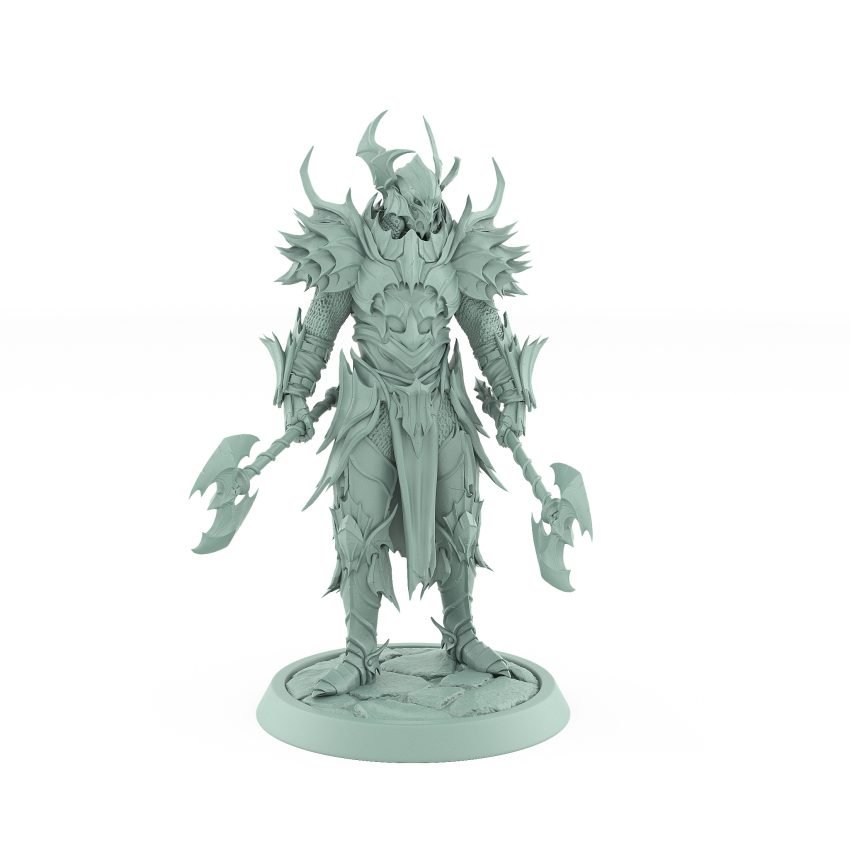 vampire lord draven evernight chief helm resin miniature gothic undead dual axe