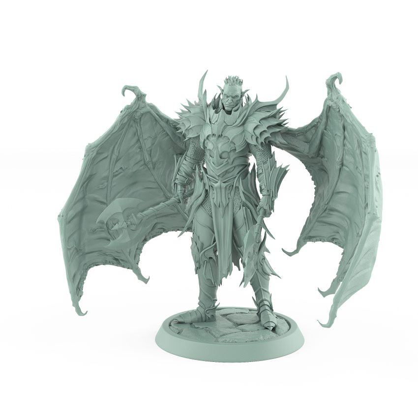 vampire lord draven evernight chief helm resin miniature gothic undead dual axe