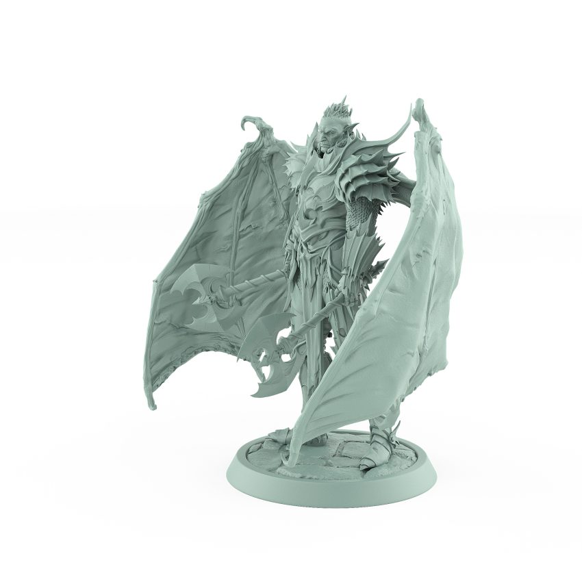 vampire lord draven evernight chief helm resin miniature gothic undead dual axe