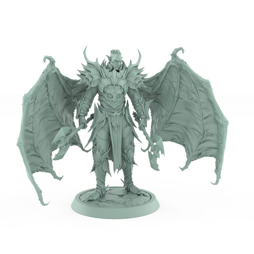 vampire lord draven evernight chief helm resin miniature gothic undead dual axe