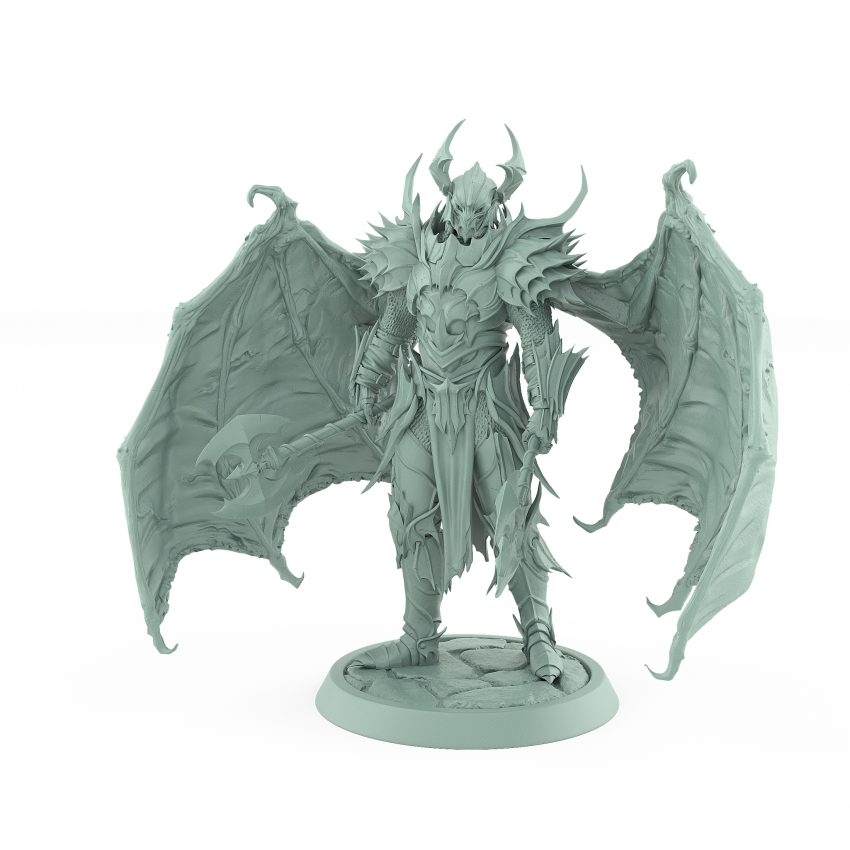 vampire lord draven evernight chief helm resin miniature gothic undead dual axe