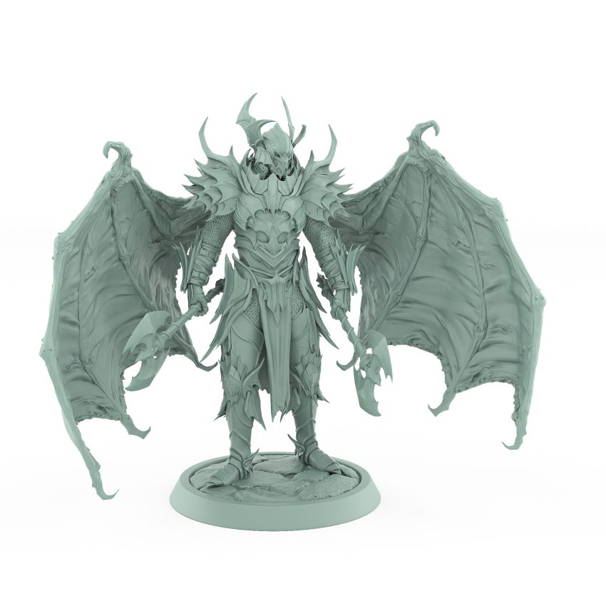 vampire lord draven evernight chief helm resin miniature gothic undead dual axe