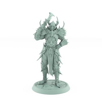 vampire guard helm miniature gothic undead fighter with axe and ornate armor