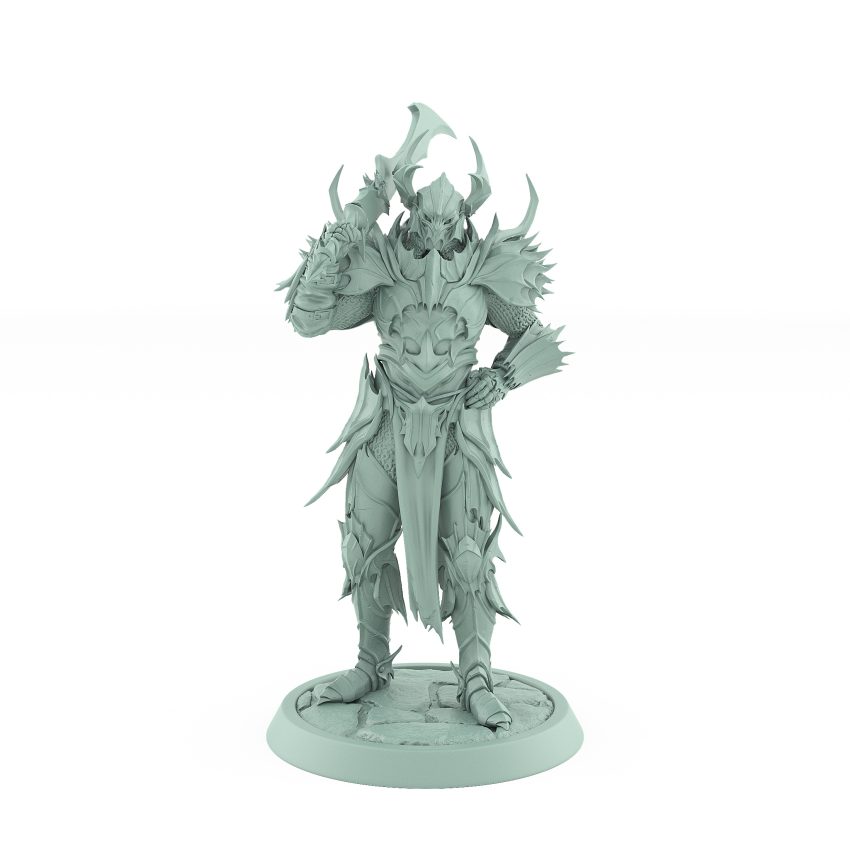 vampire guard helm miniature gothic undead fighter with axe and ornate armor