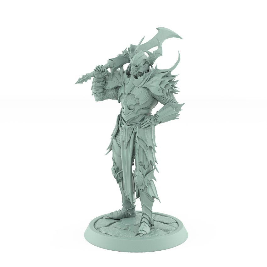 vampire guard helm miniature gothic undead fighter with axe and ornate armor