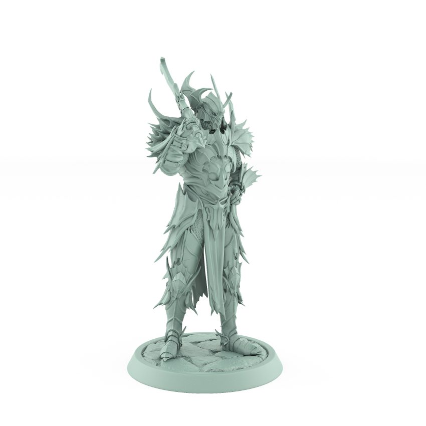 vampire guard helm miniature gothic undead fighter with axe and ornate armor