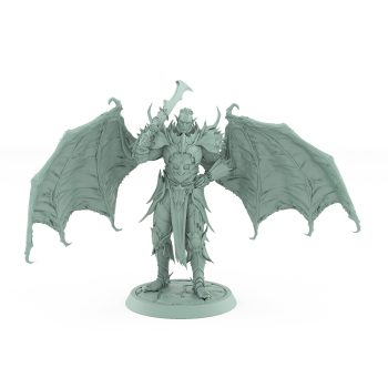 vampire wings miniature lord with greatsword gothic armor and undead elegance