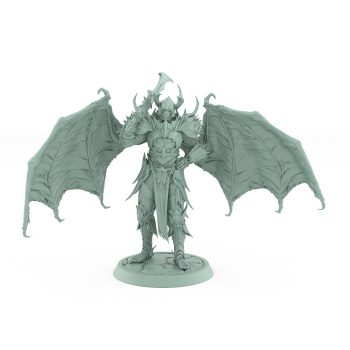 vampire miniature noble with bat wings horned helmet and gothic armor