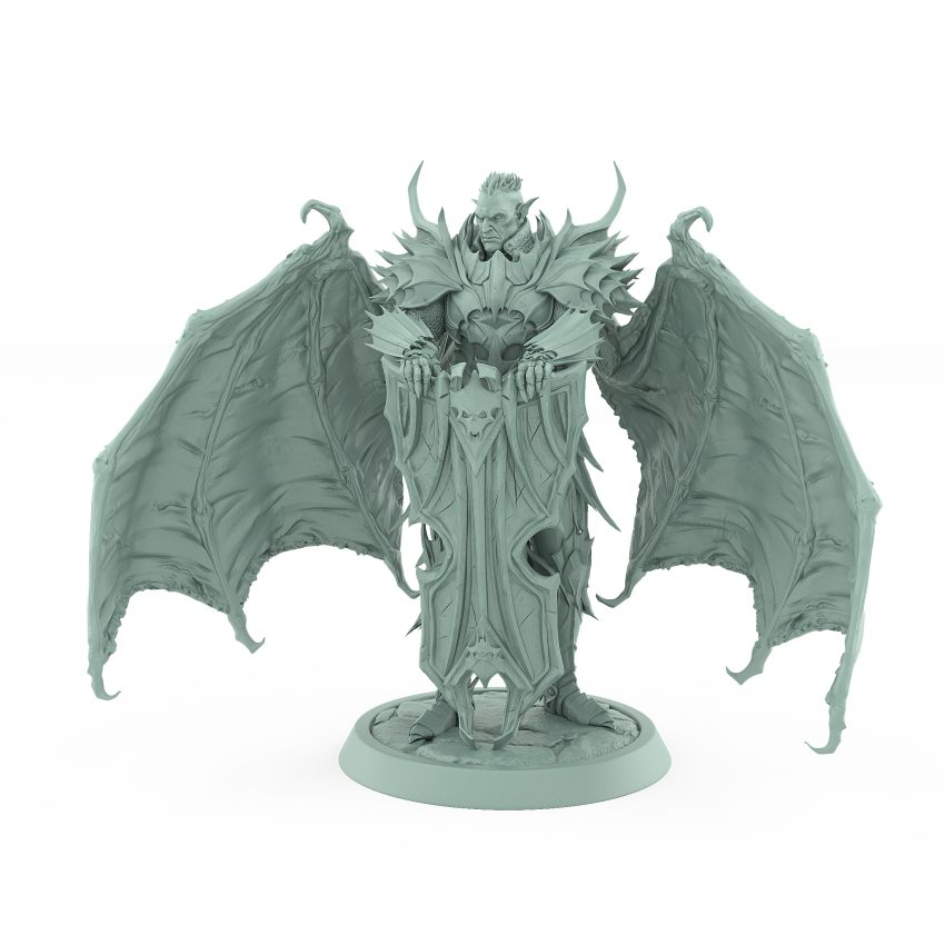 draven evernight vampire miniature with wings and shield order immortalis undead fighter