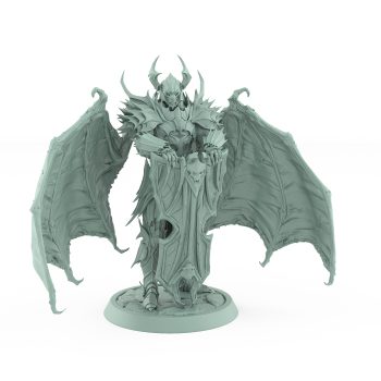 vampire miniature knight with bat wings and shield gothic undead paladin