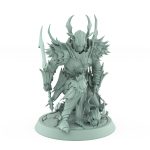 vampire knight miniature in spiked gothic armor kneeling with sword in hand
