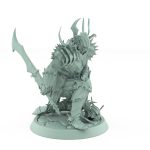 vampire knight miniature in spiked gothic armor kneeling with sword in hand
