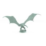crouched vampire miniature with bat wings extended and claws ready to strike from gothic stone base