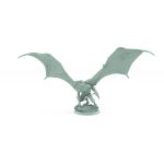 crouched vampire miniature with bat wings extended and claws ready to strike from gothic stone base