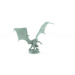 crouched vampire miniature with bat wings extended and claws ready to strike from gothic stone base
