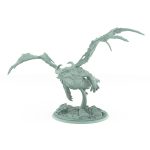 terrifying flying dragonspawn miniature with torn wings and corrupted scaled body on rocky base