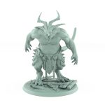 large horned rat ogre mutant with spiked armor plague of rouswarm fantasy miniature