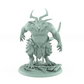 large horned rat ogre mutant with spiked armor plague of rouswarm fantasy miniature