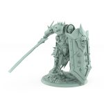 shield-bearing human warrior hidden behind spiked armor with skull emblem from unchained collection