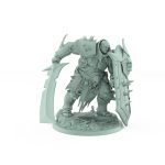 shield-bearing human warrior hidden behind spiked armor with skull emblem from unchained collection