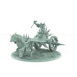 vampire chariot miniature with single undead horse armored vampire holding axe on spiked gothic platform with bone-strewn terrain base