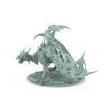 undead vampire drake model with torn wings skeletal frame exposed flesh and snarling face fantasy monster miniature with dark magic aura