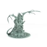 skinless undead drake perched on ruined stone wall with exposed muscles sharp claws and bone ridges vampire guardian dragon fantasy miniature