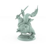 werewolf leaping mid-attack with snarling face leather armor and trailing cloak from dark vampire fantasy miniature line