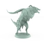 resin werewolf model in crouched attack stance from vampire army wearing torn armor and leather with fangs bared