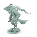 werewolf swordsman miniature poised for parry in dark fantasy armor from vampire army Order Immortalis