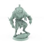 werewolf swordsman miniature poised for parry in dark fantasy armor from vampire army Order Immortalis