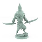 howling werewolf miniature with twin blades in battle-ready stance from vampire Order Immortalis