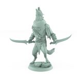 howling werewolf miniature with twin blades in battle-ready stance from vampire Order Immortalis