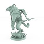 werewolf miniature in poised standing pose with flowing scarf and battle armor from vampire Order Immortalis