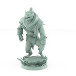 werewolf miniature in poised standing pose with flowing scarf and battle armor from vampire Order Immortalis