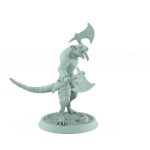 feral ratfolk barbarian mid-charge with axe and bone blade plague of rouswarm fantasy miniature