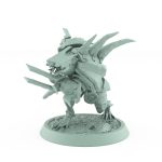 ratfolk barbarian winding up twin axes for battle plague of rouswarm fantasy miniature