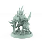 armored ratfolk berserker charging with spiked blades plague of rouswarm fantasy miniature