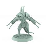 armored ratfolk berserker walking with claws and spiked plates plague of rouswarm fantasy miniature