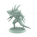armored ratfolk berserker walking with claws and spiked plates plague of rouswarm fantasy miniature