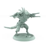 armored ratfolk berserker roaring with blades and spikes plague of rouswarm fantasy miniature