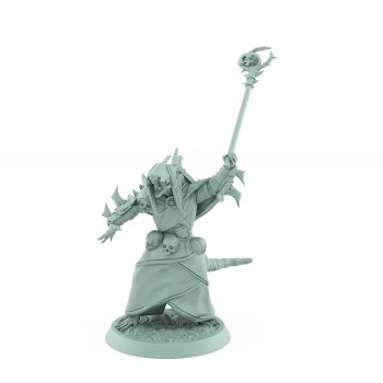 ratfolk berserker crouched and ready to lunge with clawed blades plague of rouswarm fantasy miniature