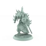 ratfolk plague priest kneeling with staff and skulls in prayer plague of rouswarm fantasy miniature