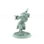 ratfolk plague priest screaming with crescent staff and tattered robes plague of rouswarm fantasy miniature