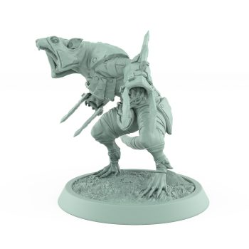 skaven rogue screaming with dual claw blades plague of rouswarm fantasy mini