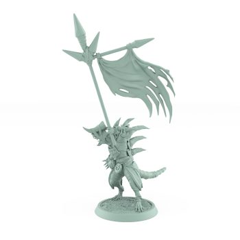 infantry ratfolk warrior thrusting spear dynamic pose plague of rouswarm